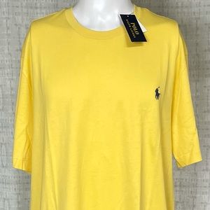 NWT Polo Ralph Lauren Classic Fit Crewneck T-shirt Yellow Navy Size Large Tall